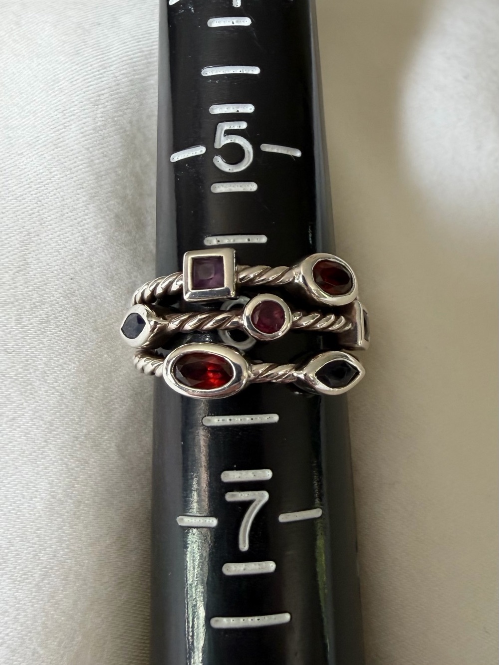 David Yurman Berry confetti ring—three row. Size 6
